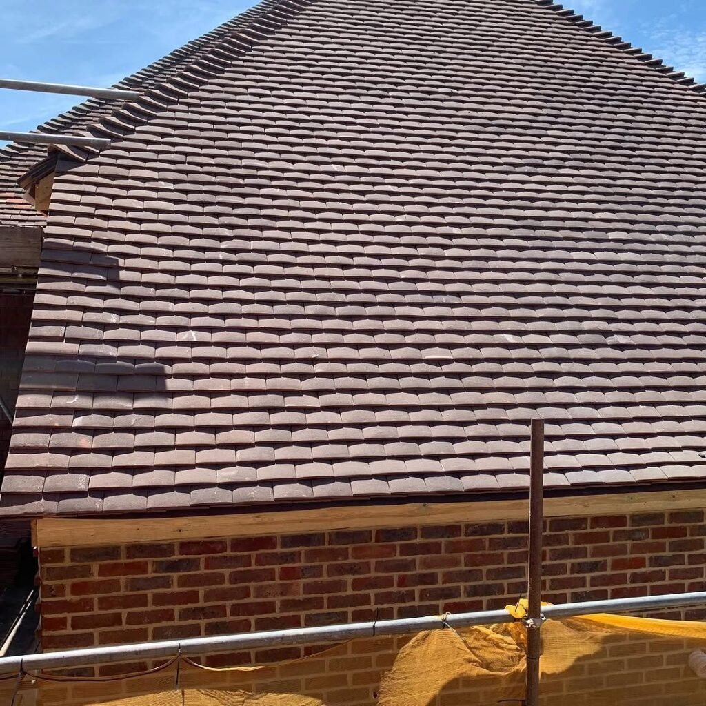 Completed tiled roof replacement on a house in Worthing