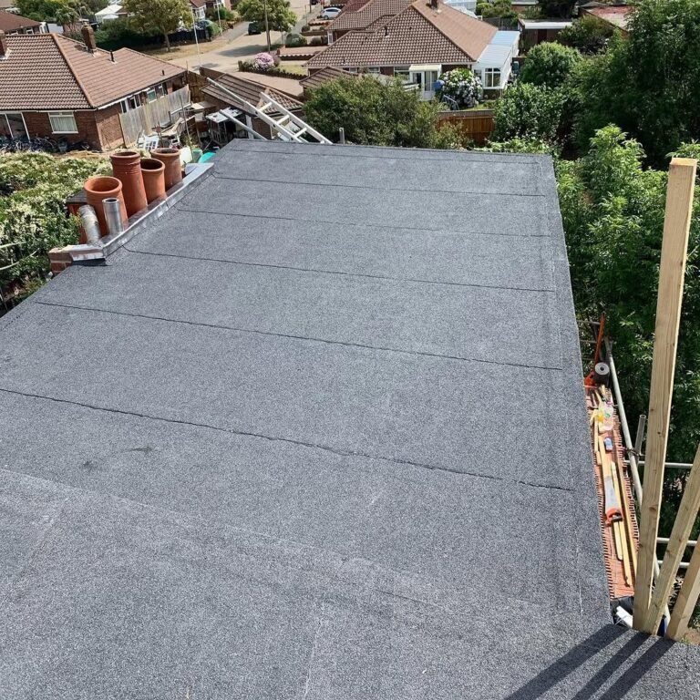 Flat roof replacement on a house extension in Worthing