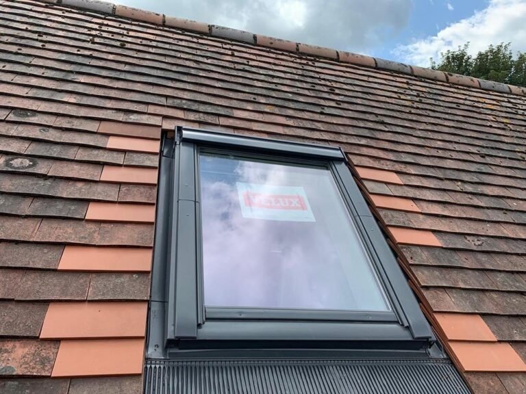 Velux roof window installed in a slate roof in Worthing